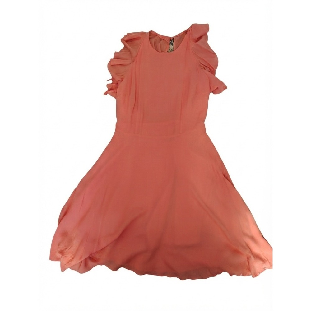 BB‎ Dakota Sugar Coral Ruffle Open Back Dress Peach Sleeveless BI208681 Size 4